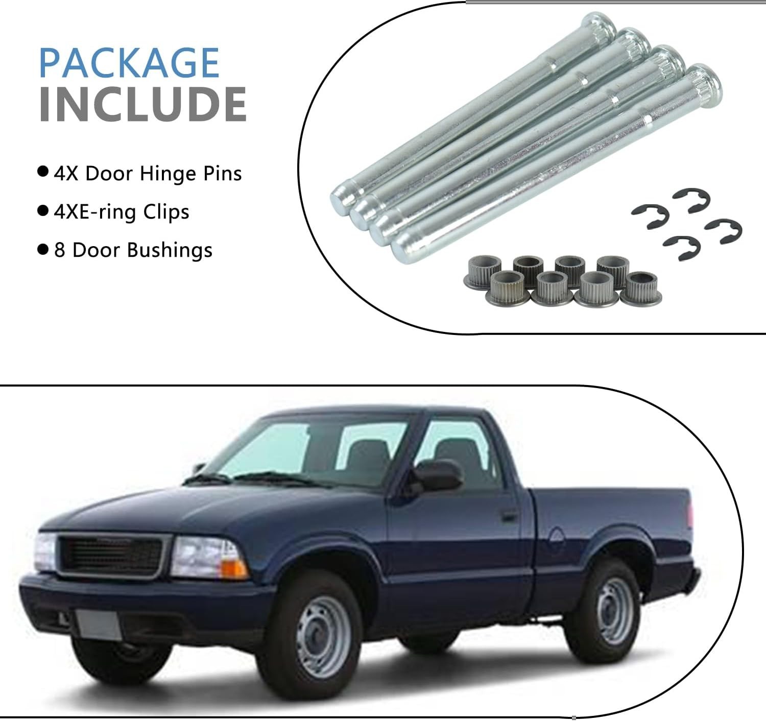 Door Hinge Pin and Bushing Kit for 1994-2004 Chevy S10 and GMC Models