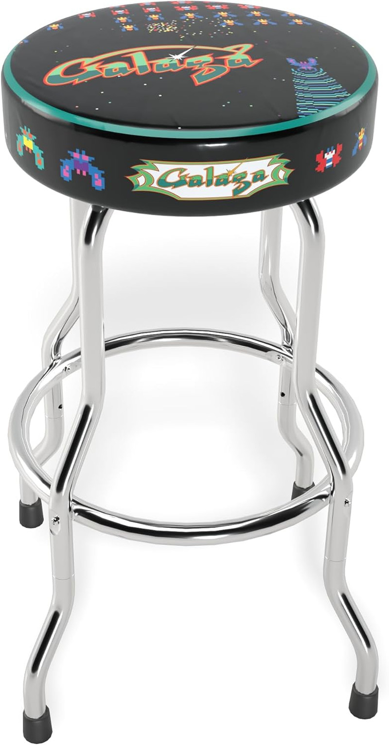 Officially Licensed Adjustable Stool with Chrome-Plated Steel Frame and High-Den