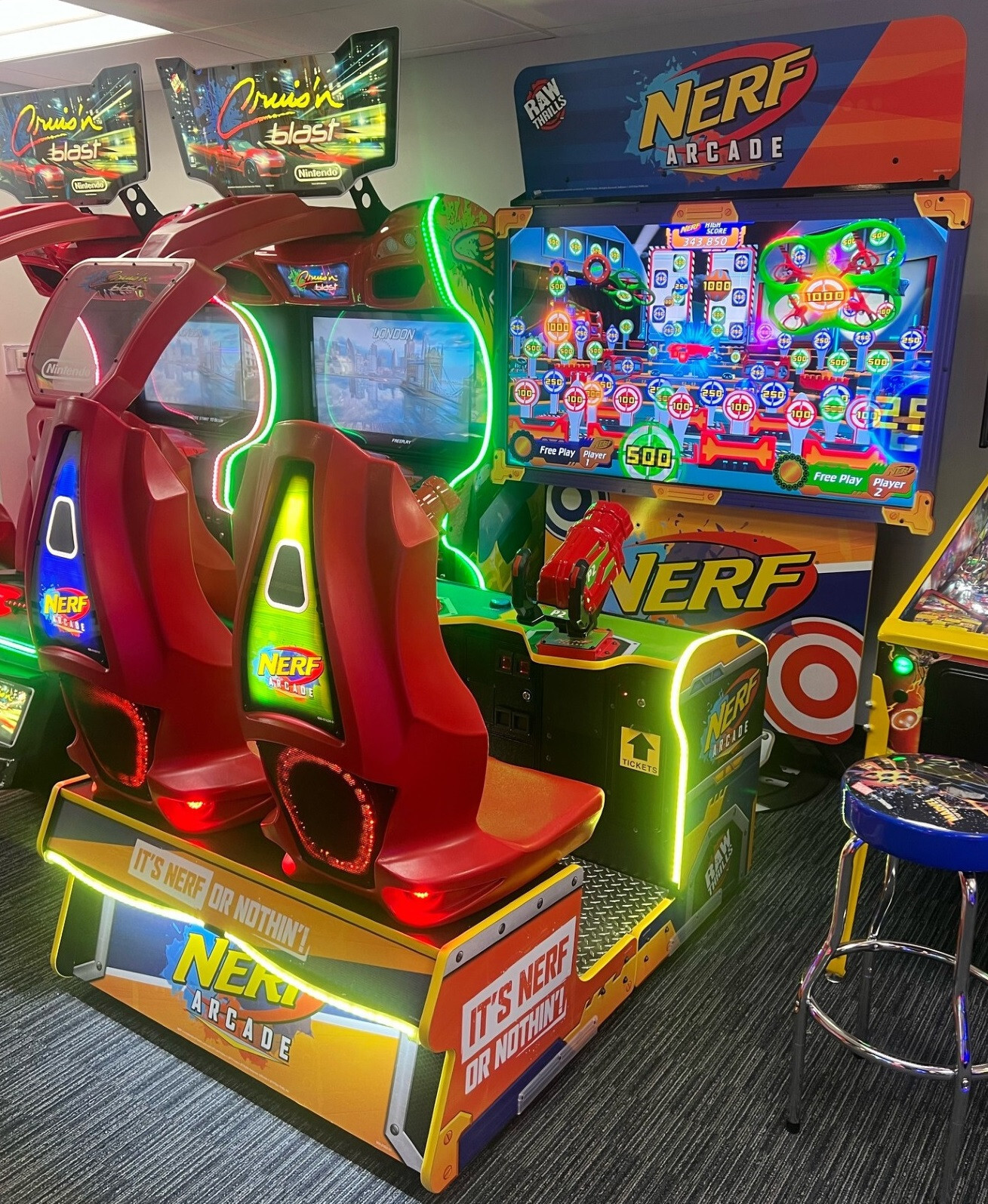 NERF ARCADE MACHINE by RAW THRILLS (Excellent) *RARE*