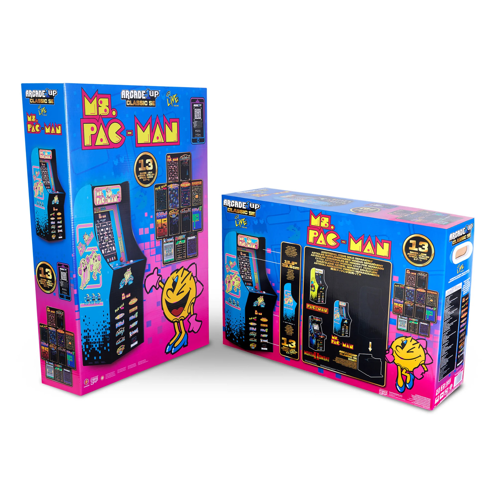 Arcade1Up Ms. Pac-Man Classic SE Arcade Machine and Classic SE 14.25″ Riser