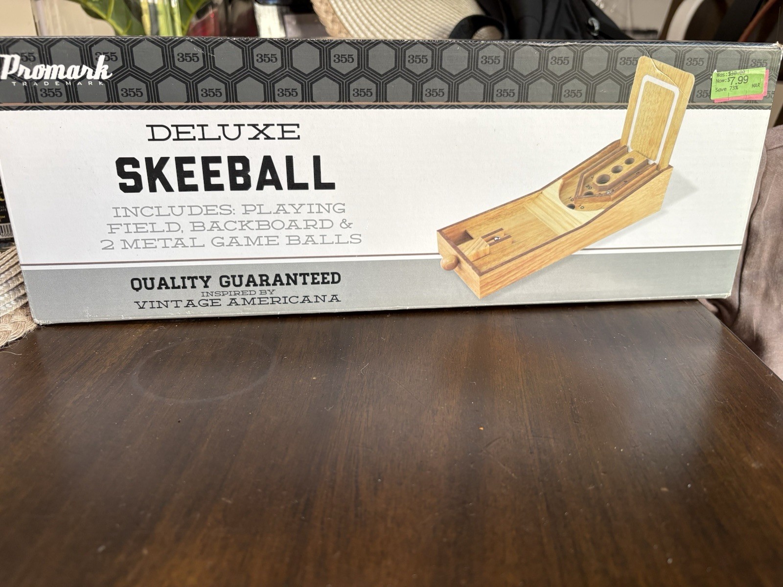 Promark Deluxe Skee Ball Wooden Desktop Arcade Game Complete In Box