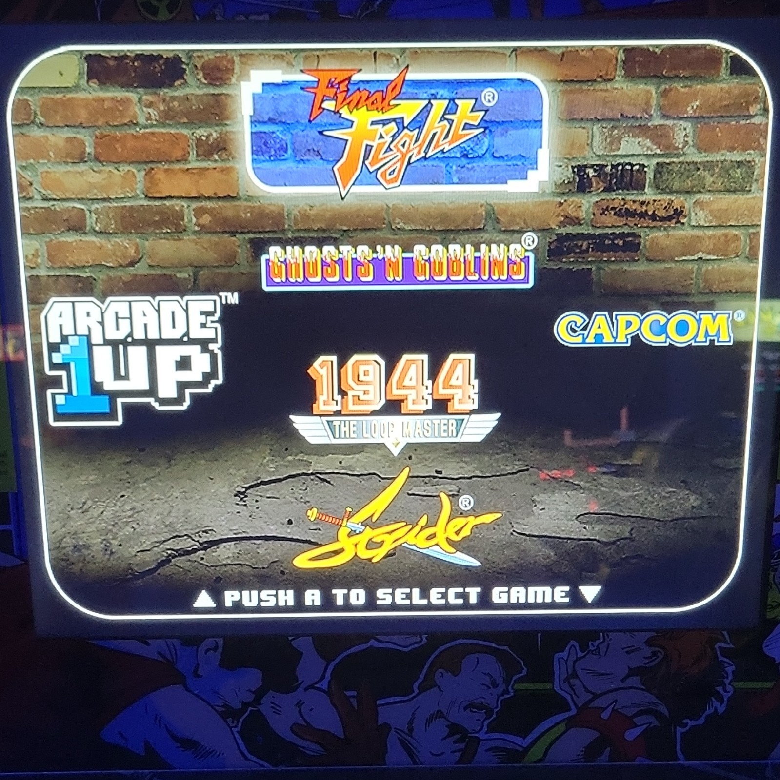 Arcade1Up Final Fight Capcom Arcade Cabinet w/ Riser – Light Up Marquee
