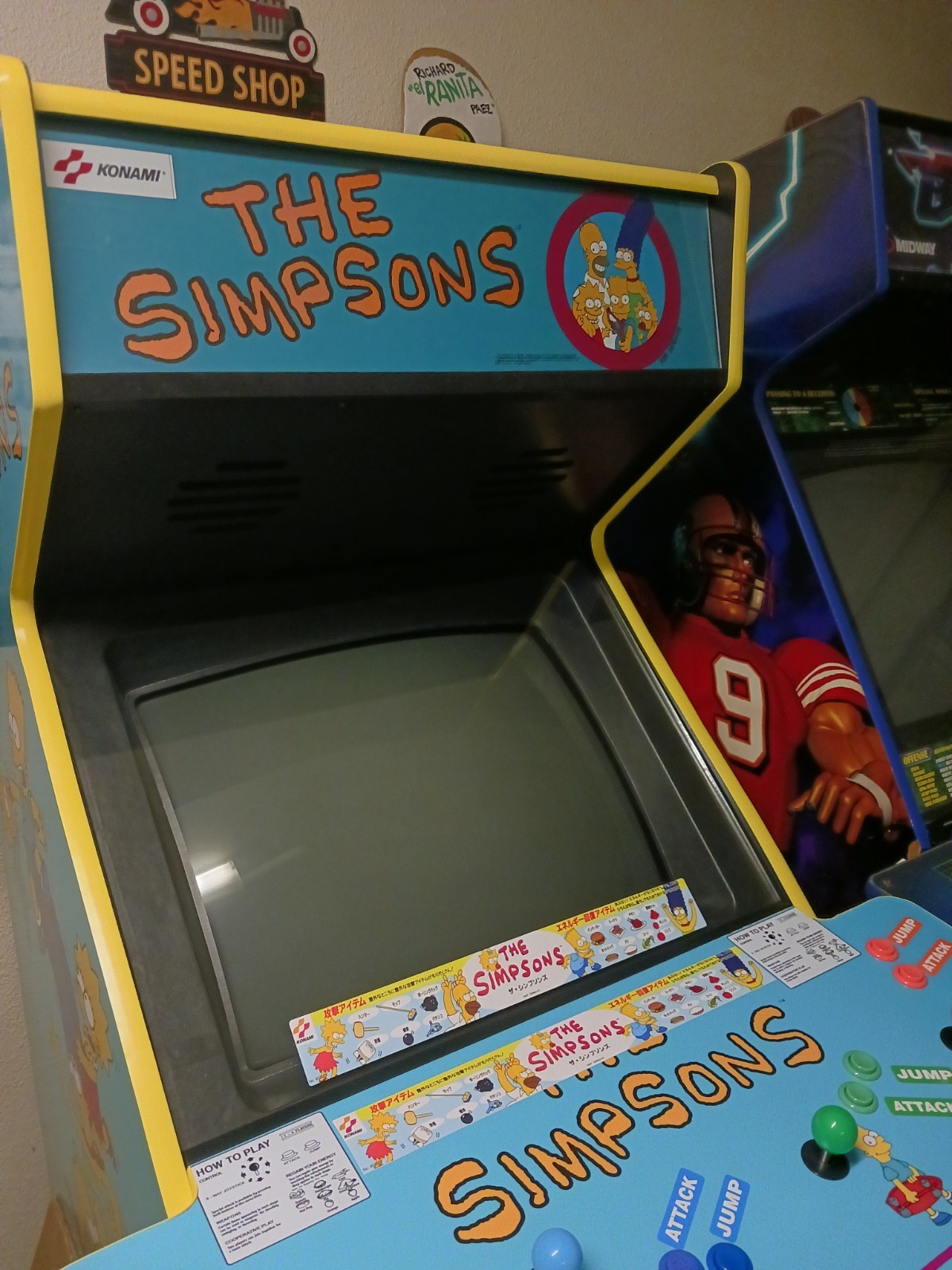 The Simpsons Arcade Machine Japanese Game Instructions Decal Vinyl Sticker