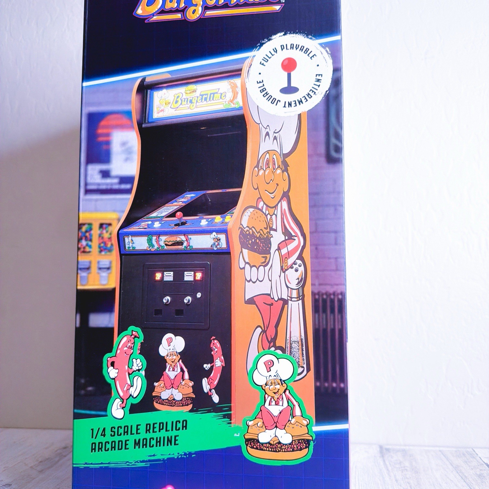 Burger Time Quarter Arcades 1/4 Scale Wooden Replica (New In Box) Original ROM