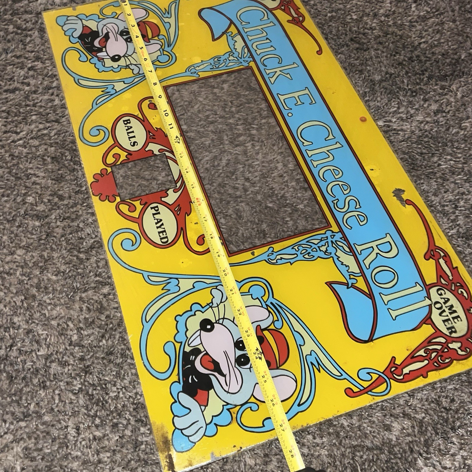 RARE 70’s 80’s ORIGINAL MARQUEE CHUCK E CHEESE BALL SIGN DISPLAY SKEE ARCADE