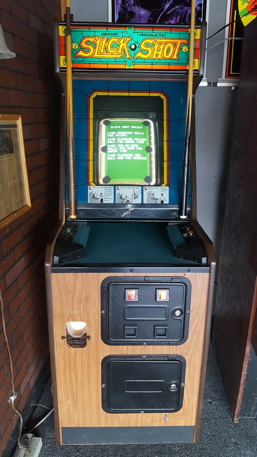 Slick Shot Arcade By Grand Products, original coin op video game, complete
