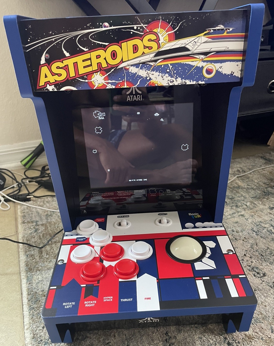 Atari Asteroids Counter Arcade Basic Fun W/5 games (See Video) Great Condition