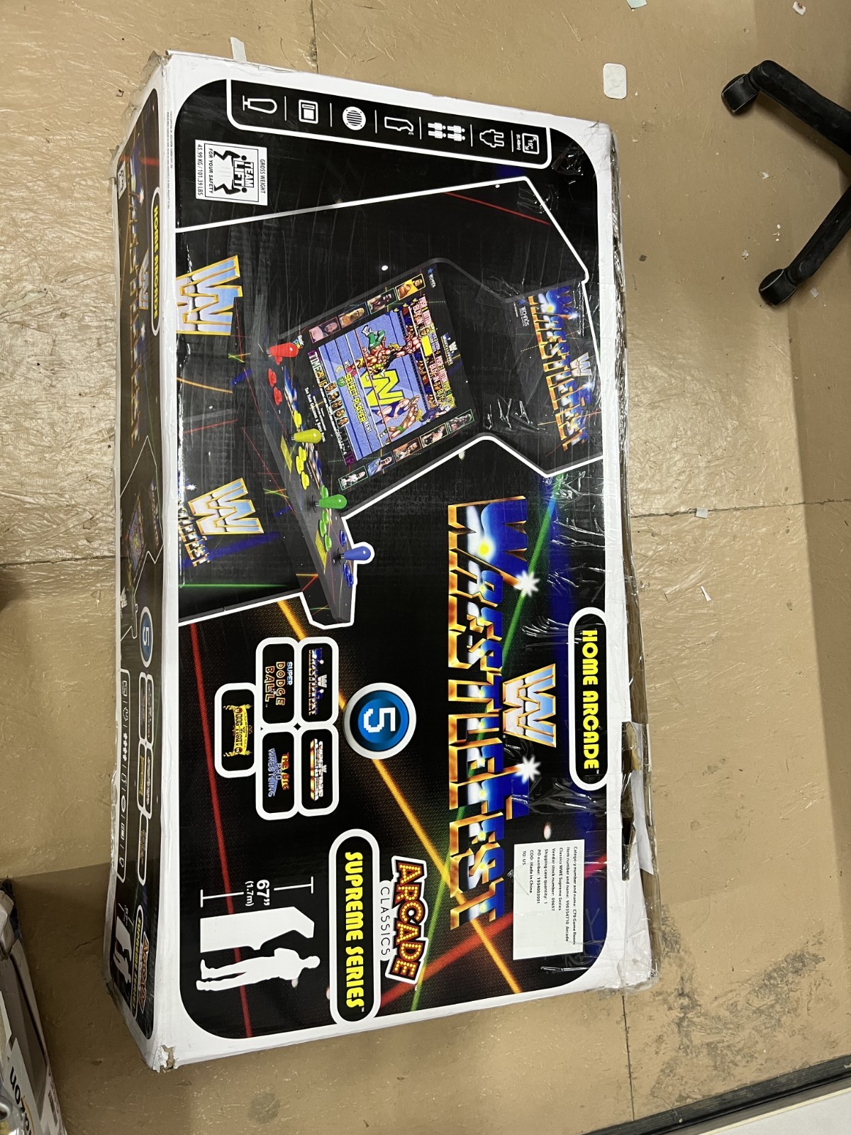 4 Player WWE Wrestlemania Supreme Series Premium Arcade Cabinet 5 Games Included