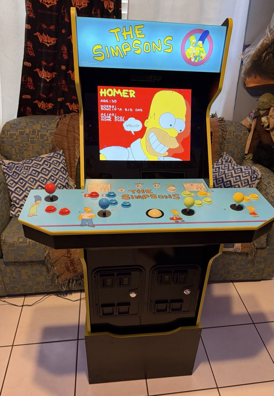 🕹️Arcade 1 Up The Simpsons Live Arcade Cabinet with Riser Lit Marquee 4 Player