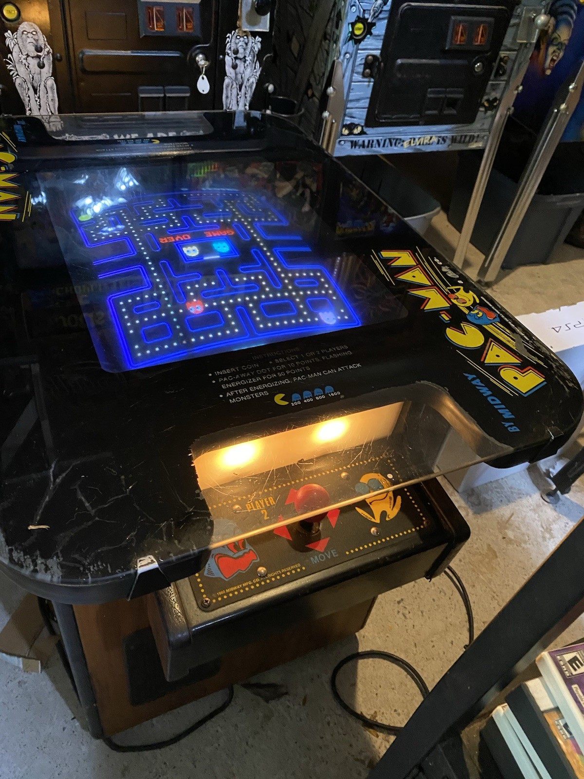 Original Pacman Cocktail Arcade Game From 80’s Works Great
