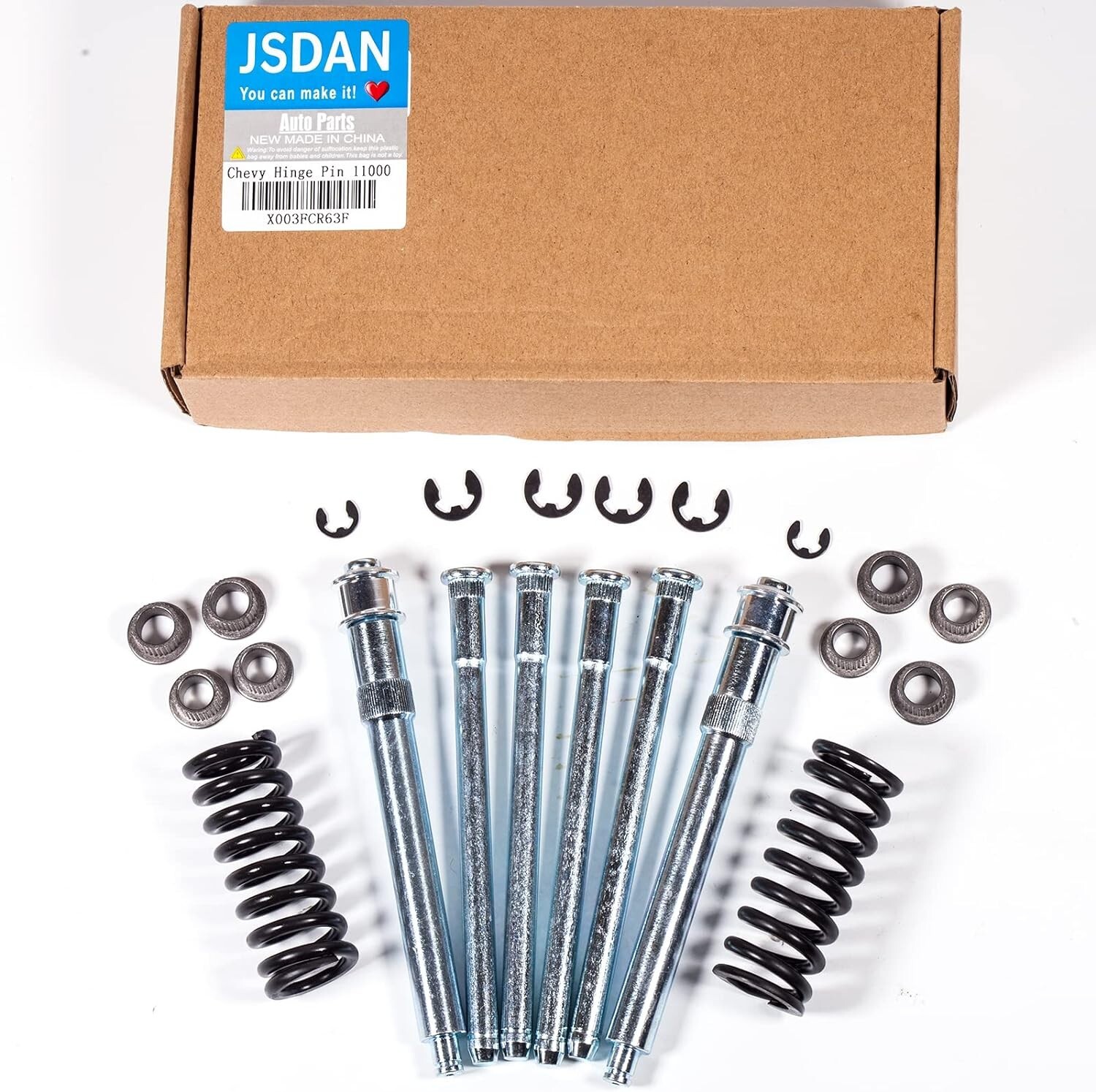 Door Hinge Pin Bushing Repair Kit with Spring Compatible with Chevrolet C1500 C2