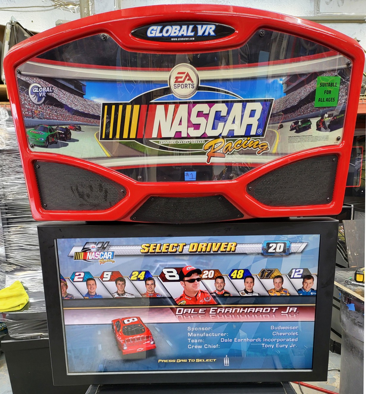 Global VR NASCAR RACING Sit Down Arcade Driving Video Game Machine 32″ LCD (#1)