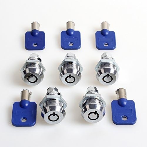 5X 5/8″ Arcade Locks Short Cash Door Tool Box Tubular Cam Locks 5 Alike Number K