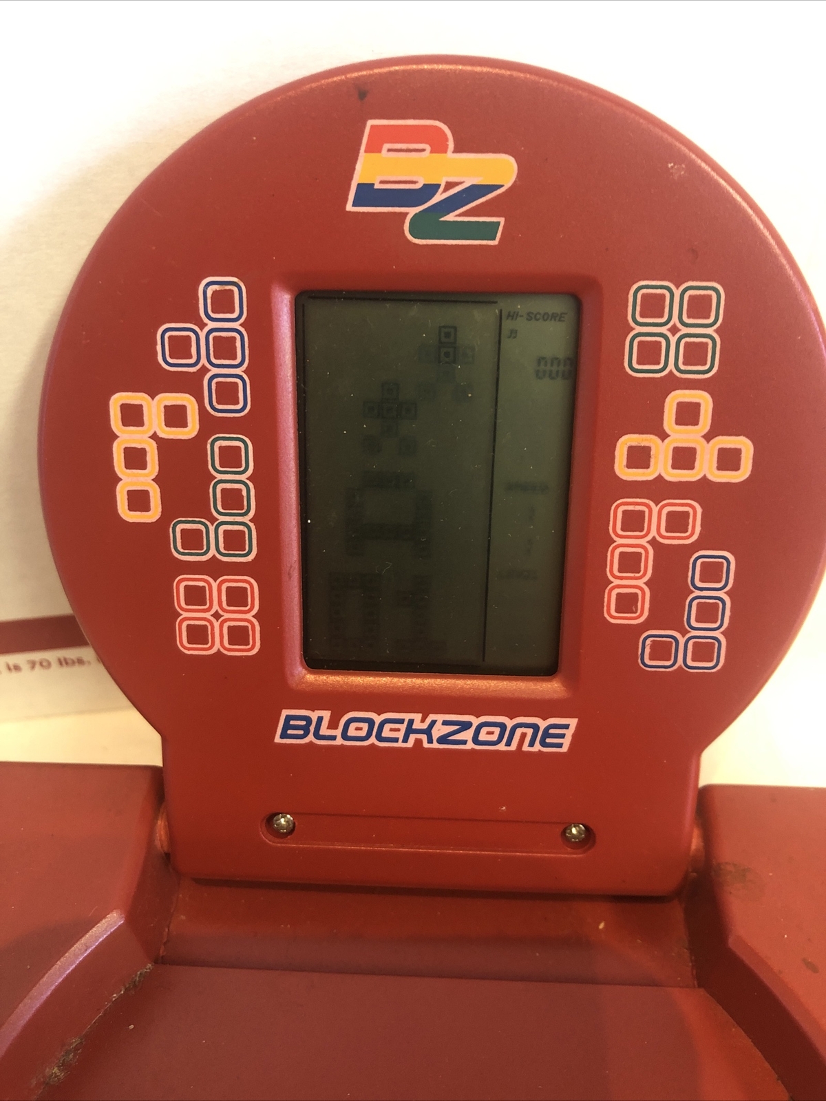 Retro BZ Blockzone Mini Handheld Portable Video Game Color Red Used
