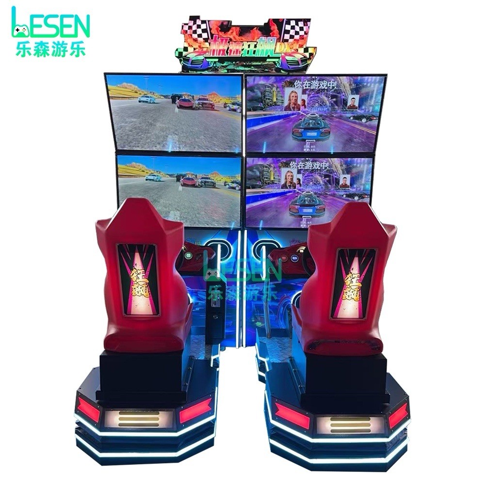 Extreme Speed Blitz Racing Arcade Machine 4 Screen Motion Simulator