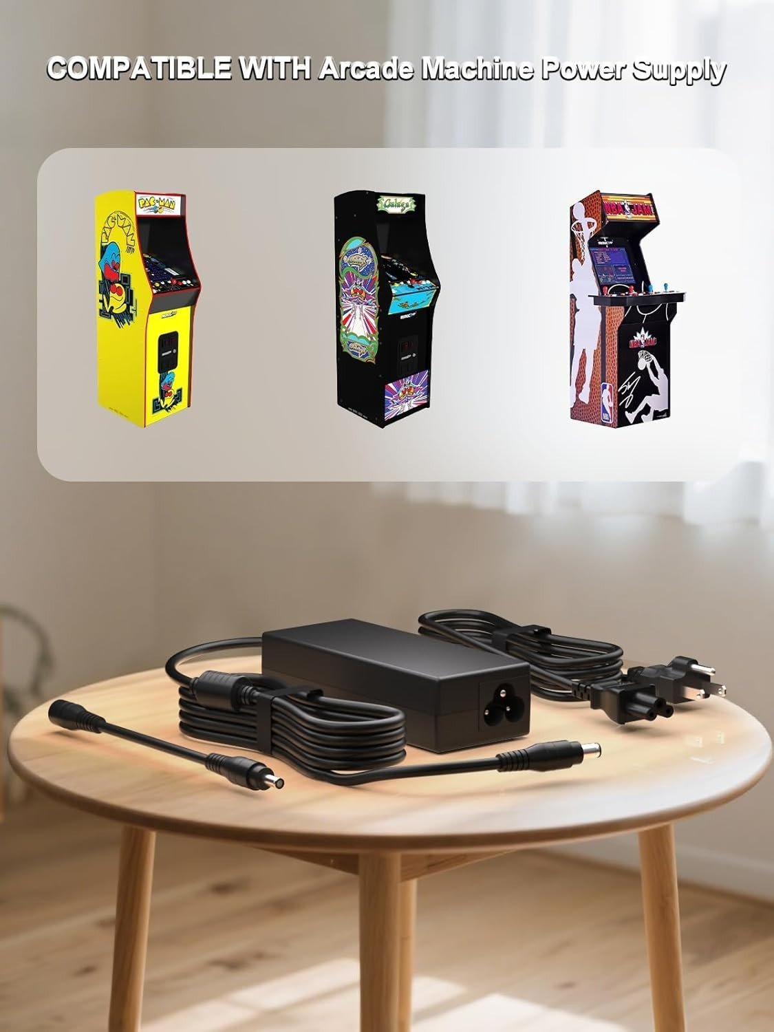 12V Power Cord Compatible with Arcade1up Game Machine Arcade 1up All Riser Co…