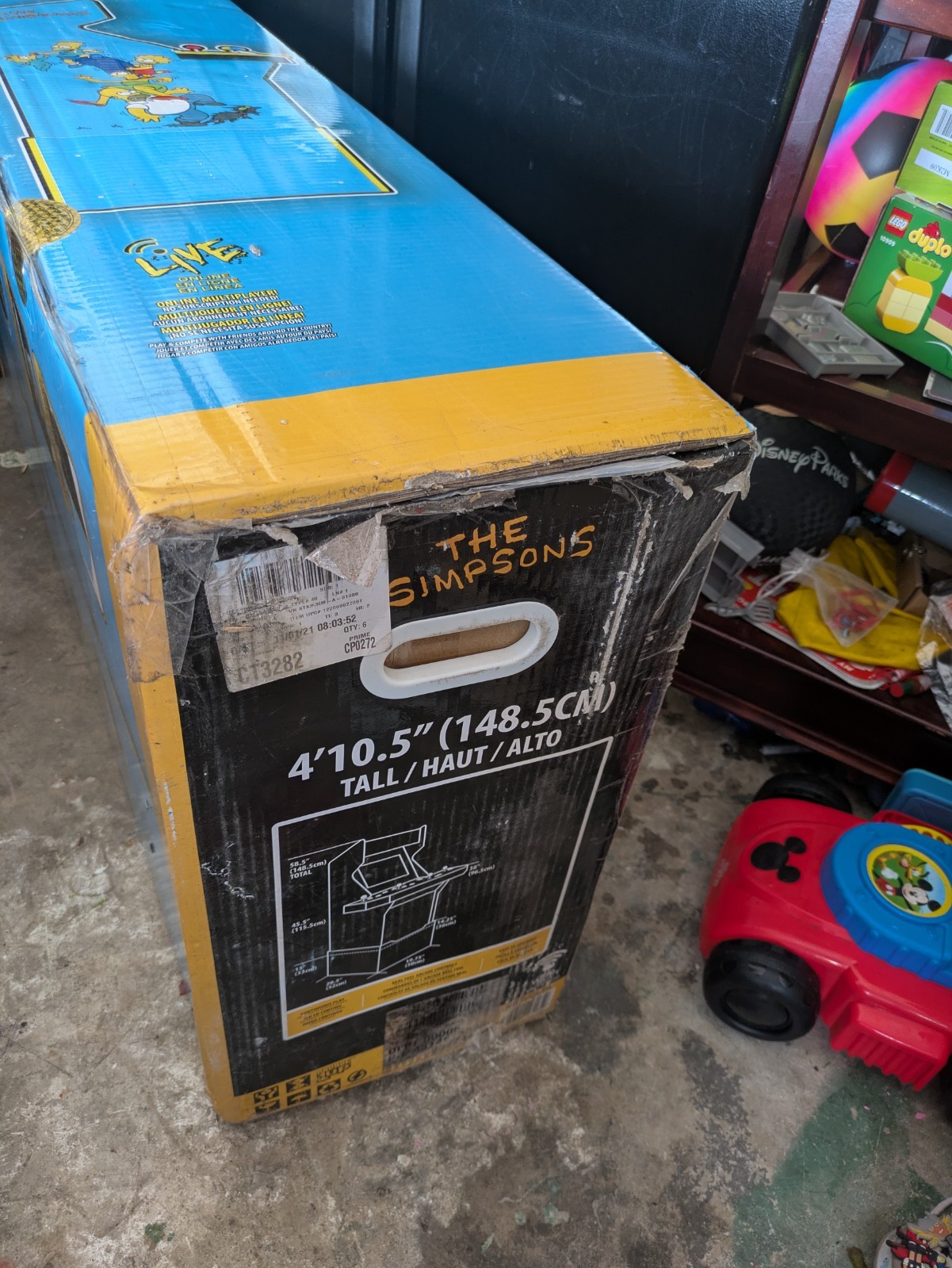 New The Simpsons 4-Player Video Arcade Machine Arcade1up with Riser and Seat