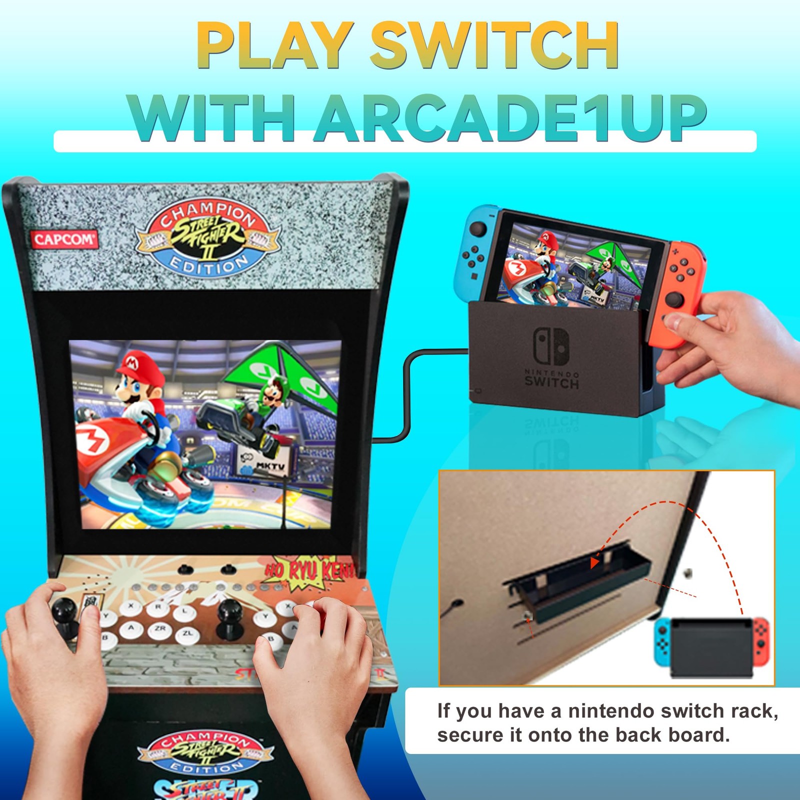 Switch Fighting Stick for Arcade1Up Cabinet, Play Your Switch Arcade Stick on…