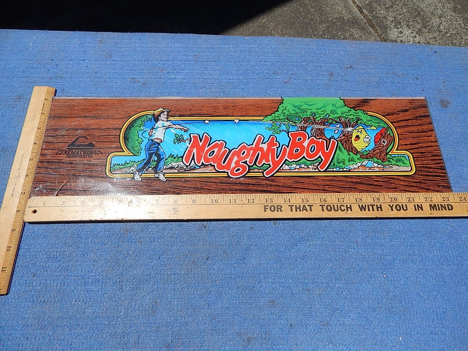 1982 Cinematronics NAUGHTY BOY Marquee – original video game