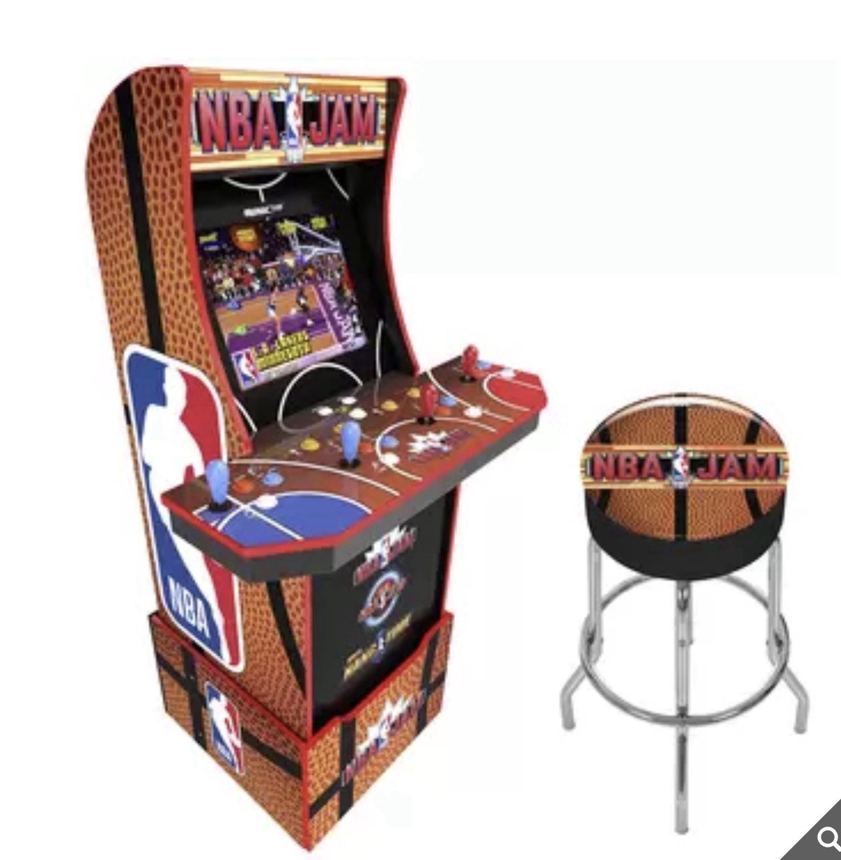 Arcade1up NBA Jam Arcade 4 player Machine w/Stool NBA Hangtime TournamentEdition