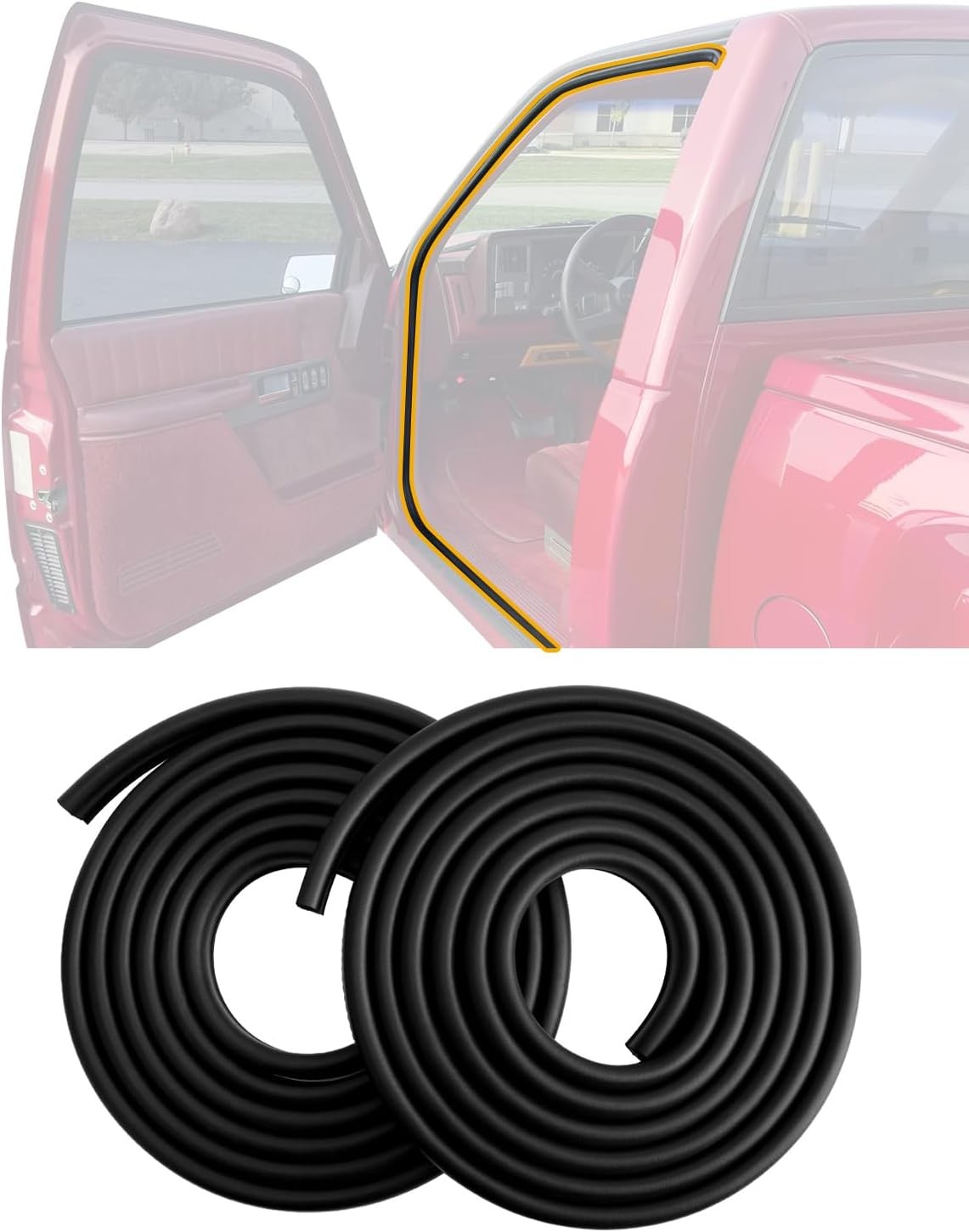 Door Seal Weatherstrip, Compatible with 1988-2000 Chevy GMC C1500 C2500 C3500 K1
