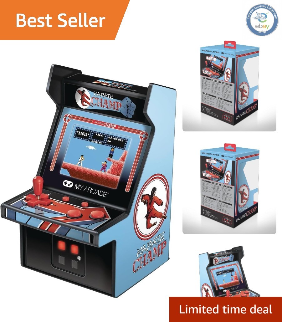 Nostalgic Karate Champ Arcade – 6.75 Inch Mini Machine with Dual Power Options