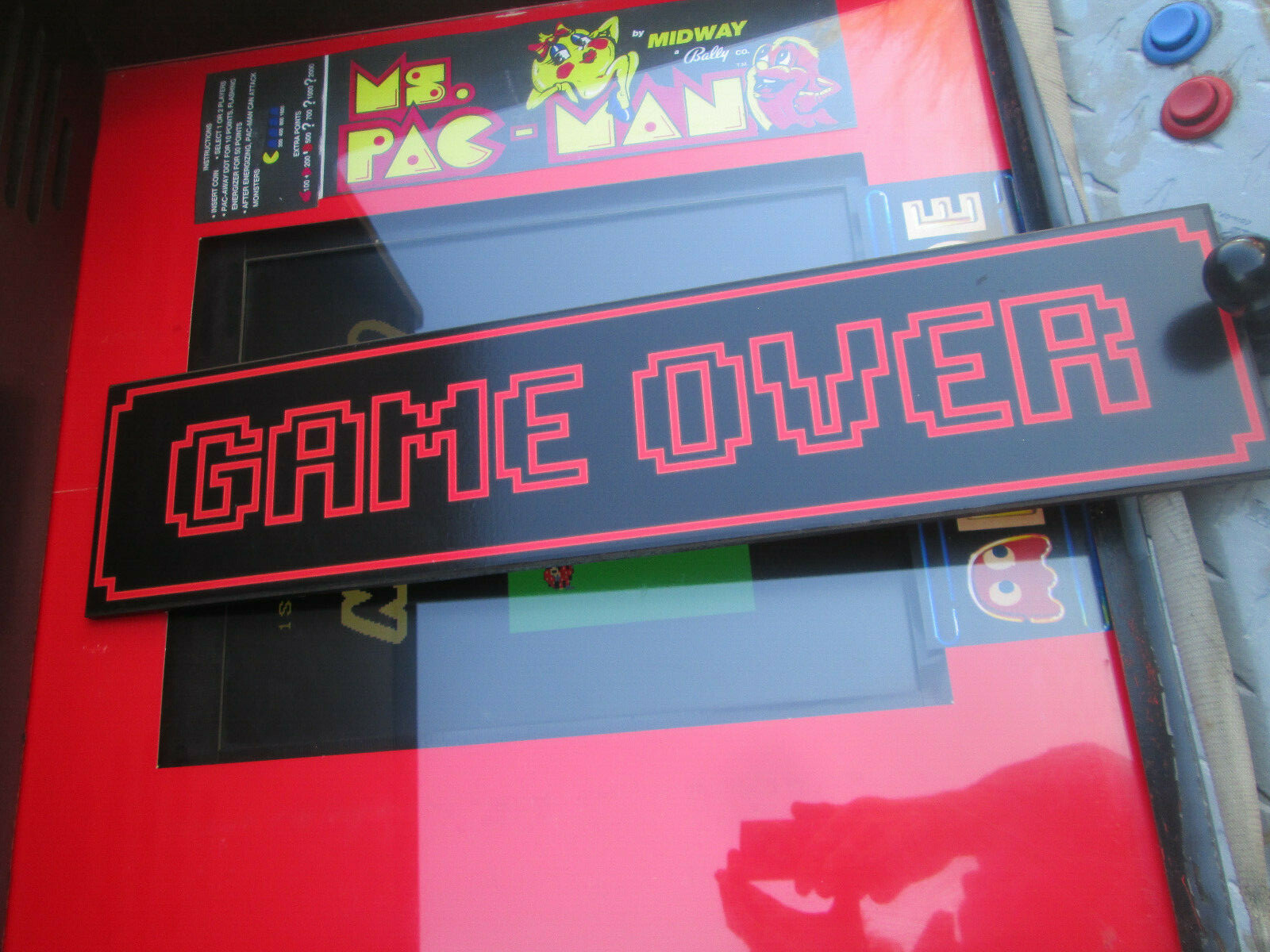 GAME OVER GAMEROOM ARCADE GAME WOOD COOL SIGN VINTAGE LOOK VIDEO PINBALL COIN