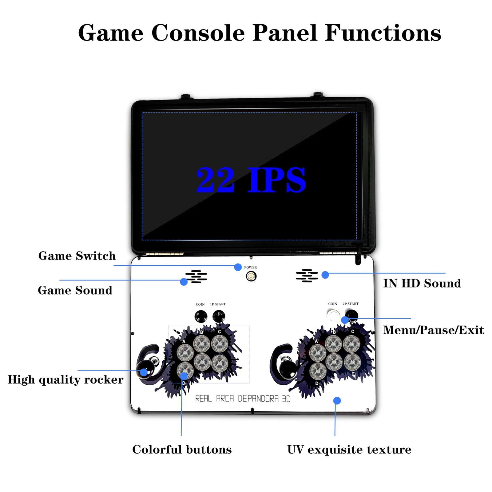 WYGAMING Portable 20000 in 1 Metal Box 3D 20.86 x 12.99 x 14.96 inches, Black