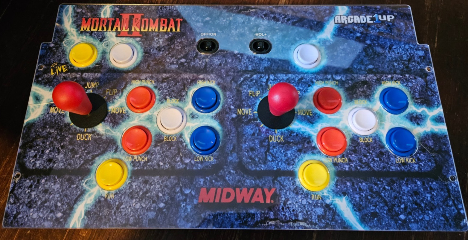 ARCADE1UP MORTAL KOMBAT II 2 DELUXE ARCADE GAME CONTROL DECK W/ PLASTIC OVERLAY