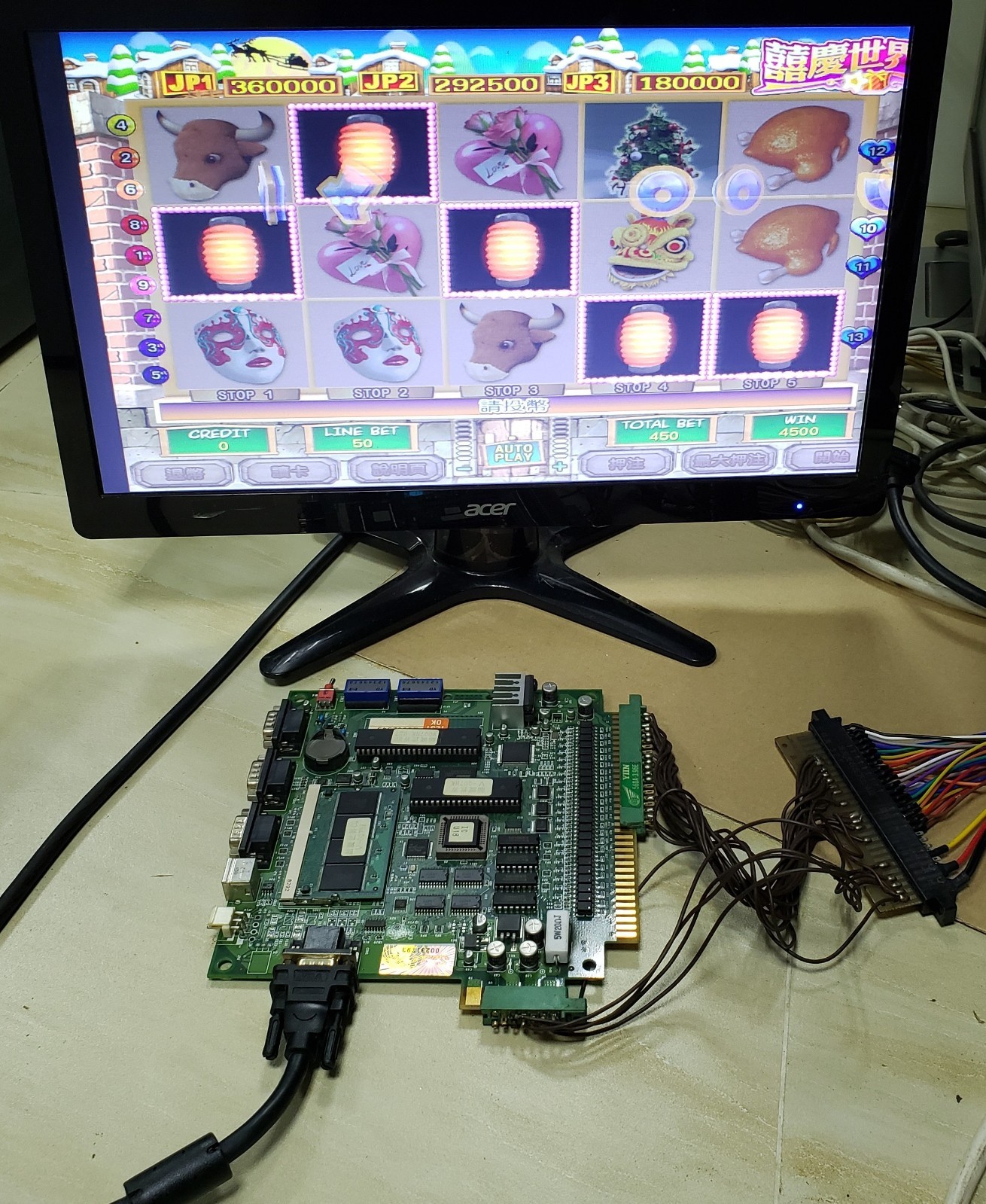 Holiday Party Slot Game PCB IGS System Board Arcade Video Game