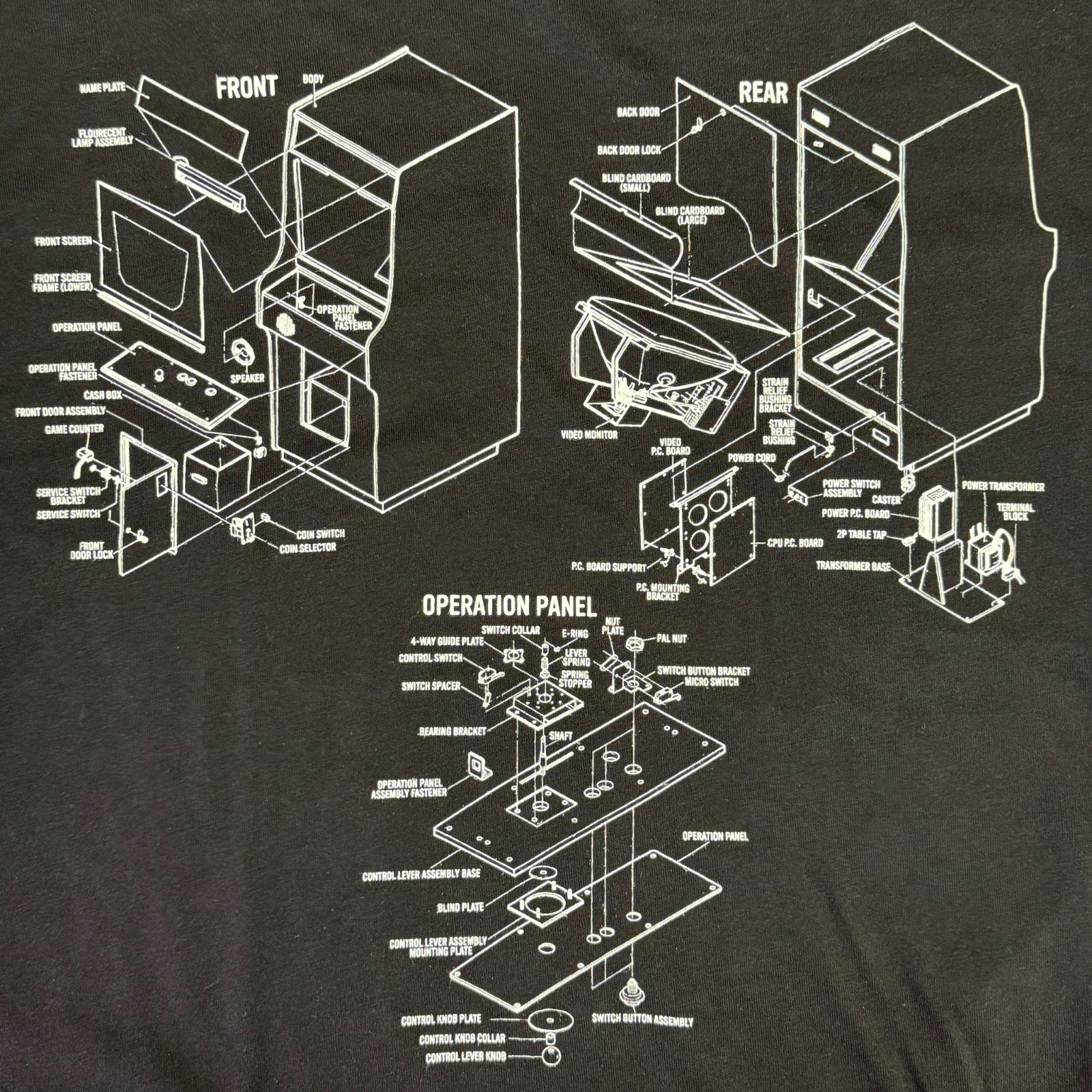 😎 Arcade Cabinet-Exploded View-🦧Kong, Kong Jr, Popeye, Radar Scope • Free Ship