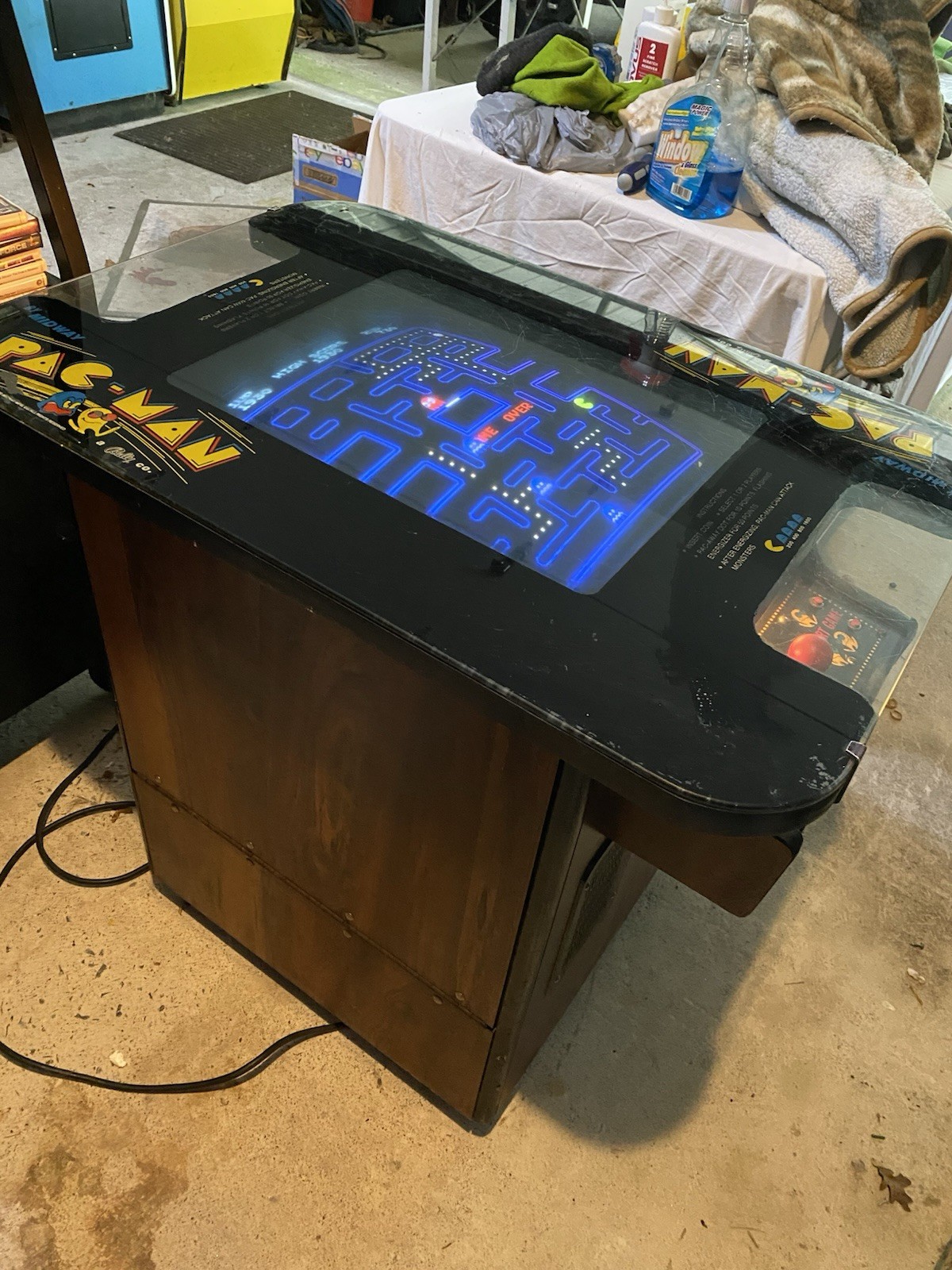 Original Pacman Cocktail Arcade Game From 80’s Works Great
