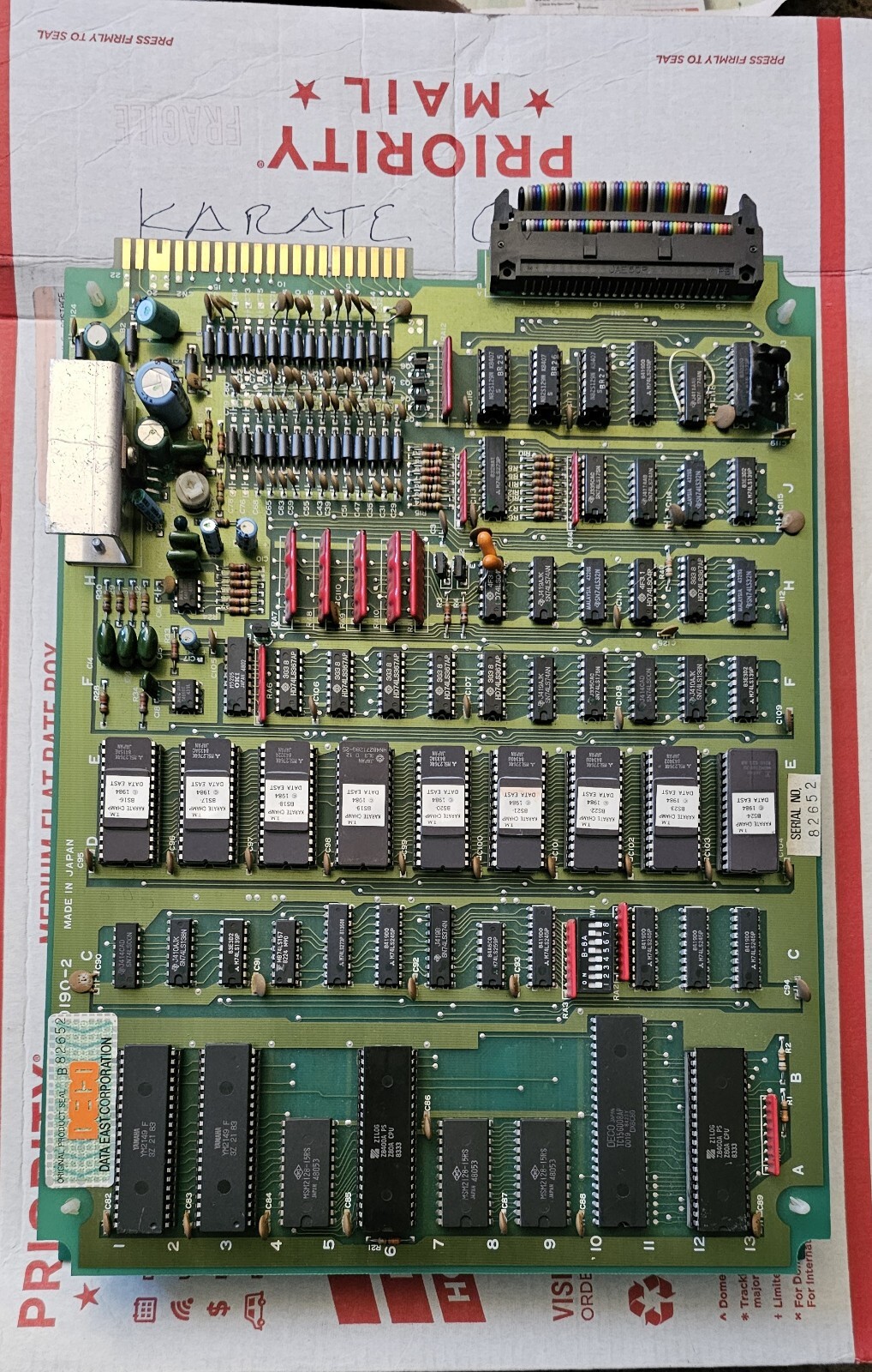 Karate Champ arcade PCB, Data East 1984, Untested, Non-jamma