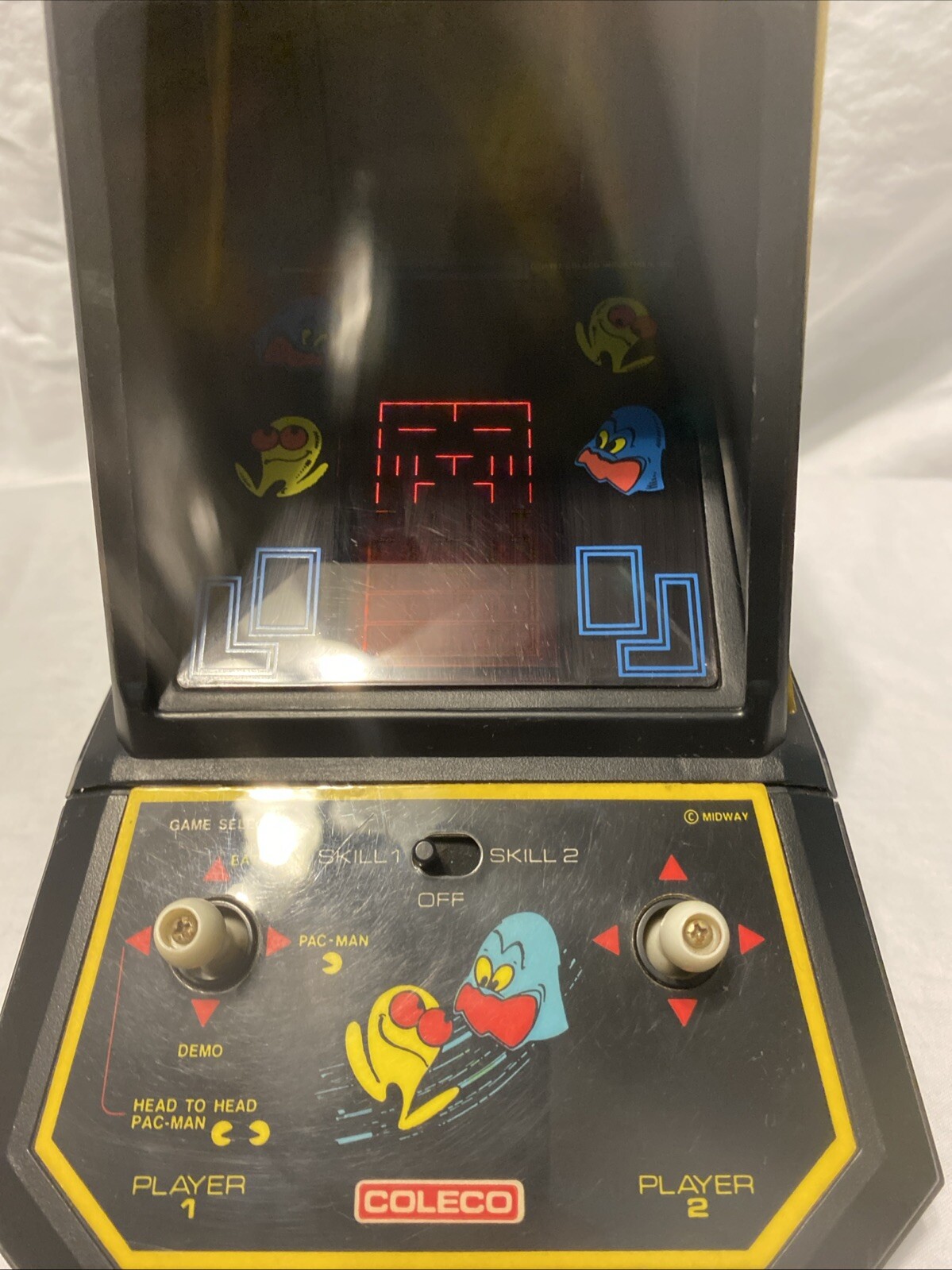 COLECO Mini Arcade PAC-MAN Video Game Tabletop Midway Vintage Vtg TESTED WORKS