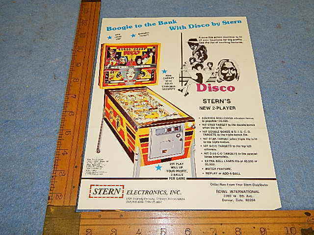 1977 Stern DISCO Pinball Advertising Flyer