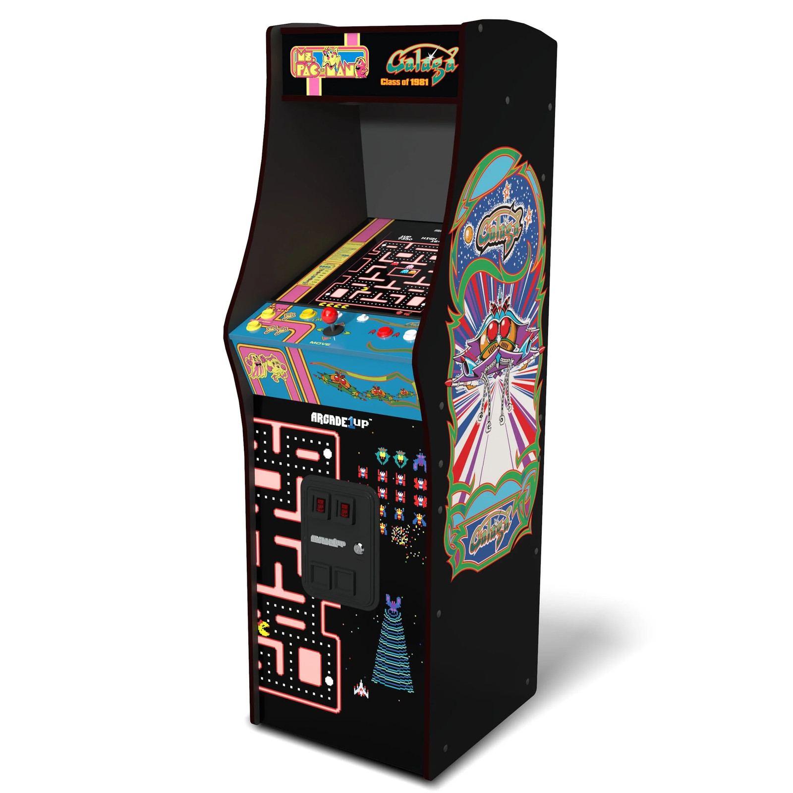 Ms. PAC-MAN & GALAGA Class of ’81 Deluxe Arcade Game with WIFI, 12 Classic Games