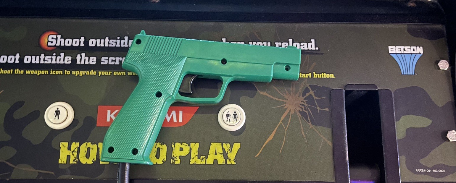 Rare HTF Working Konami Warzaid Arcade Shooting 2 Player Gun Video Game