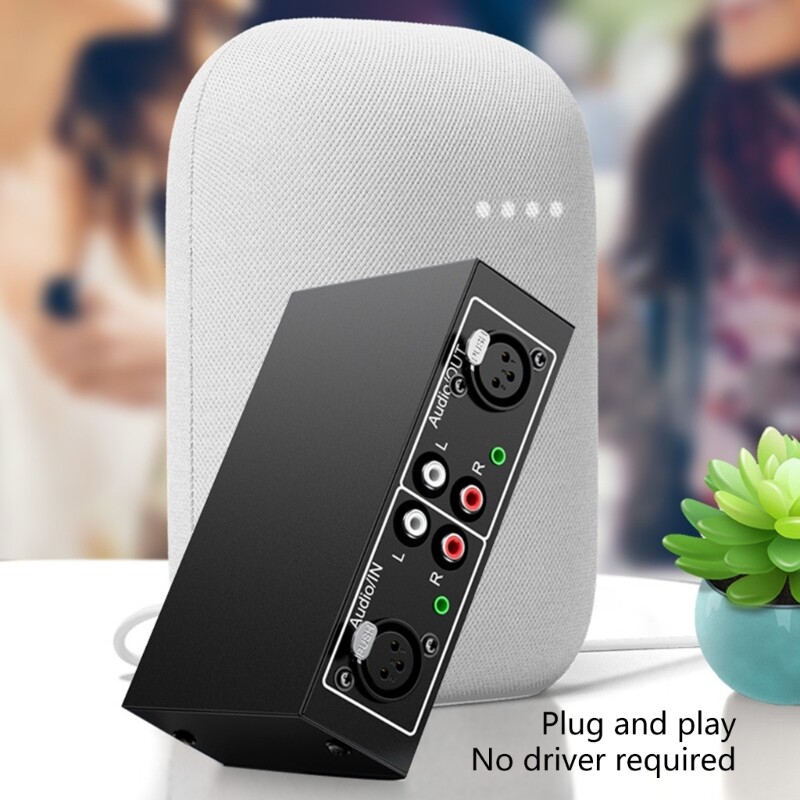 HiFi Stereo Audios Splitter Box 4 in 1 Out Bidirectional Noiseless RCAs LR