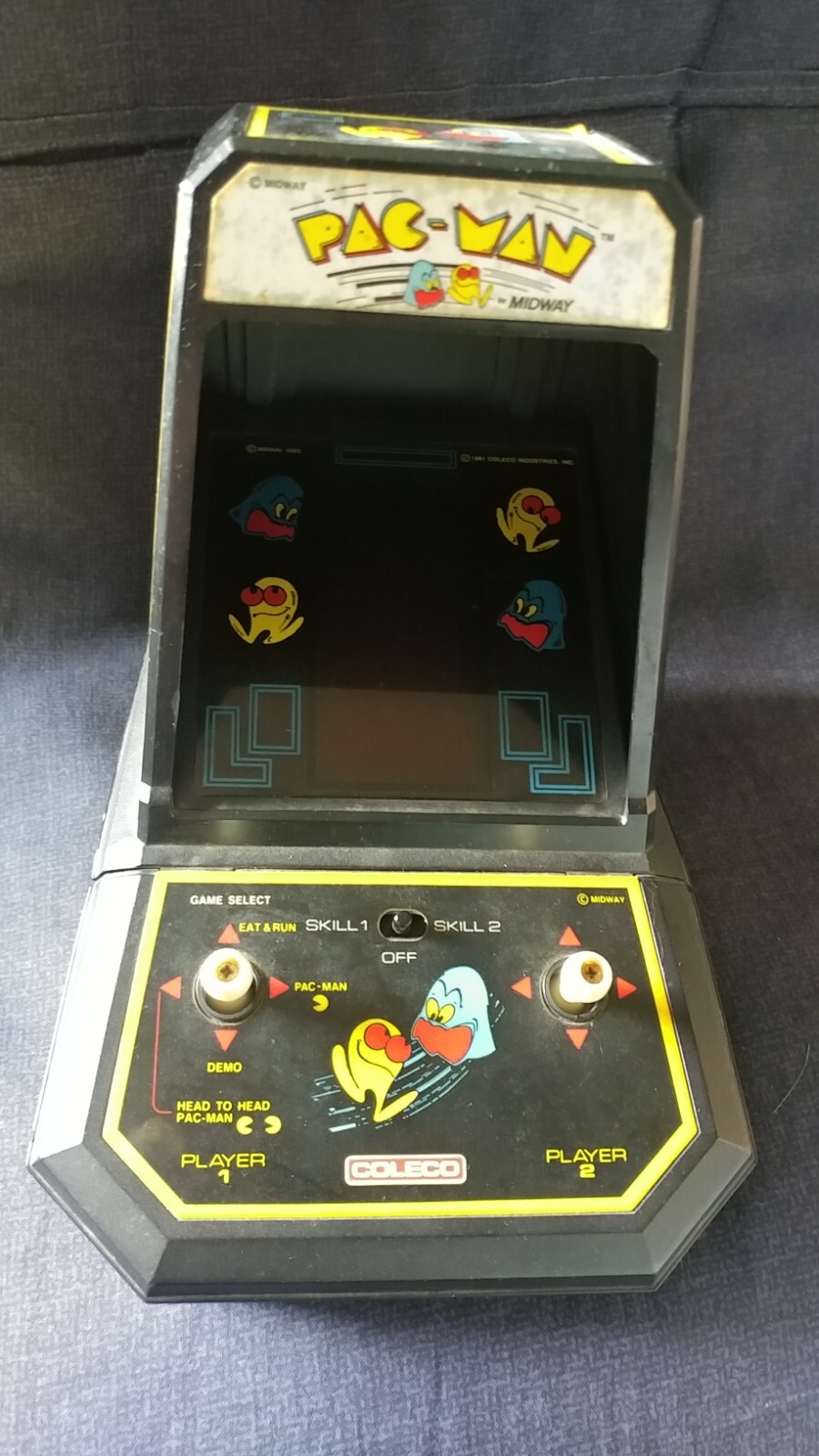 1981 Coleco #2390 Pac-man Mini Arcade Table Top Video Game – Works