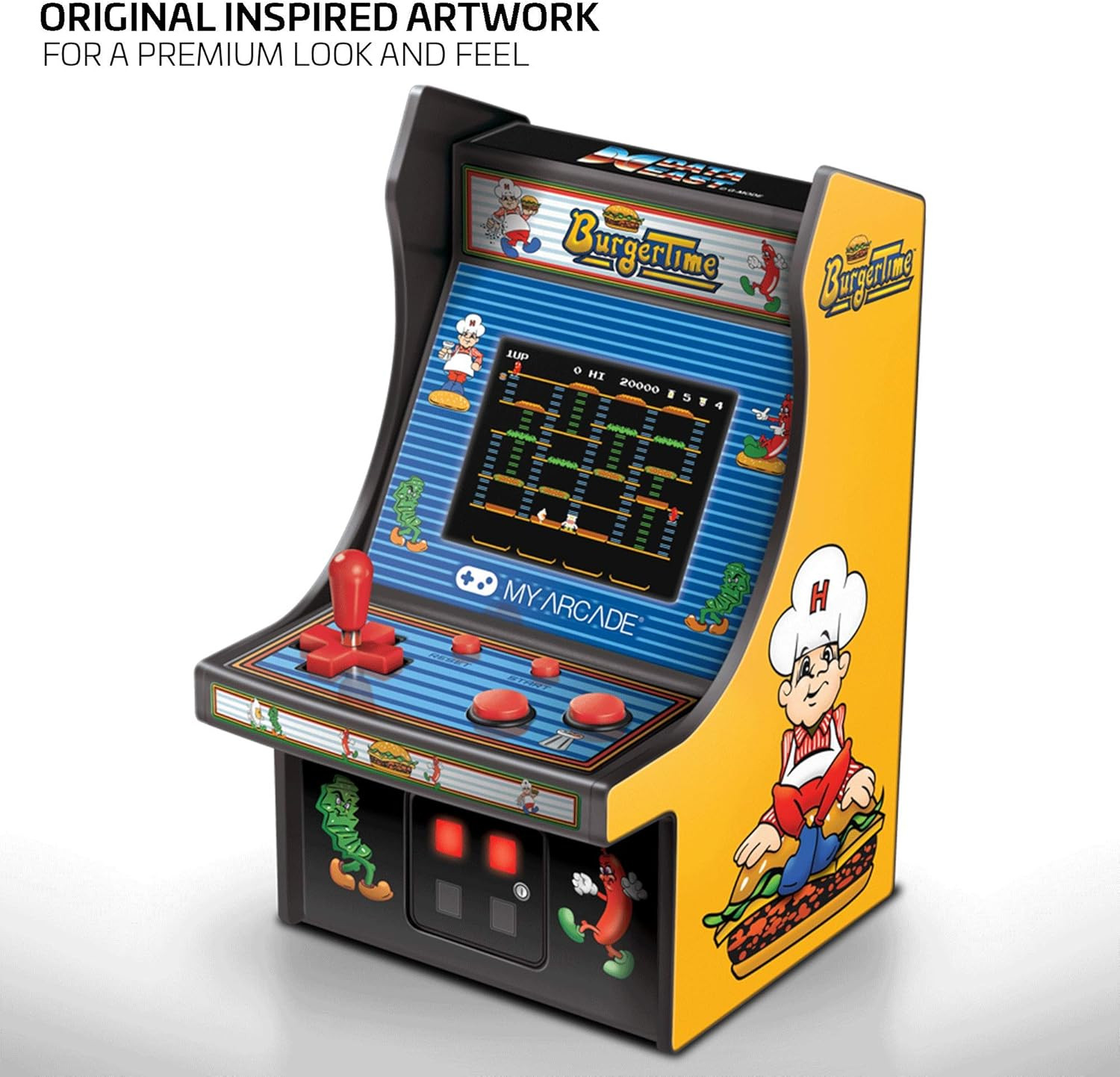 Burgertime Micro Player Mini Arcade Machine: Fully Playable, 6.75 Inch Collectib