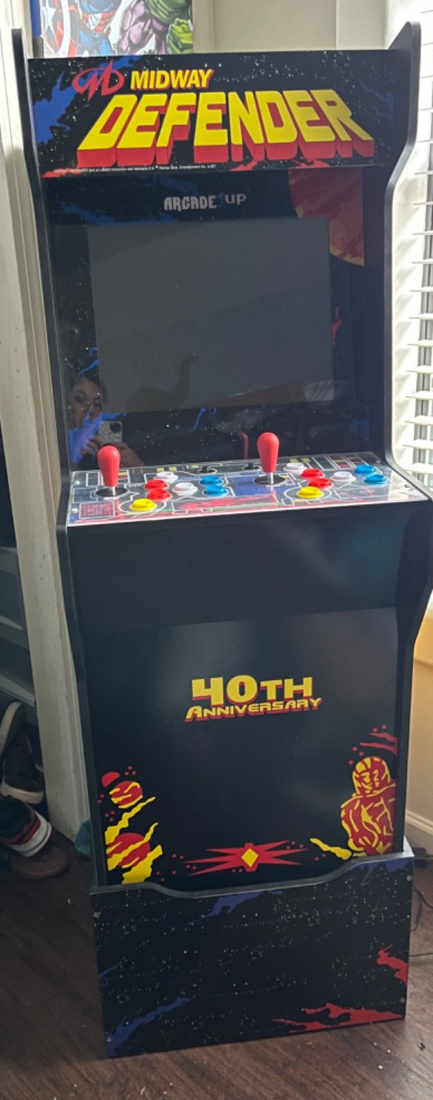 Arcade1Up 40th Anniversary Midway Defender Arcade game with riser