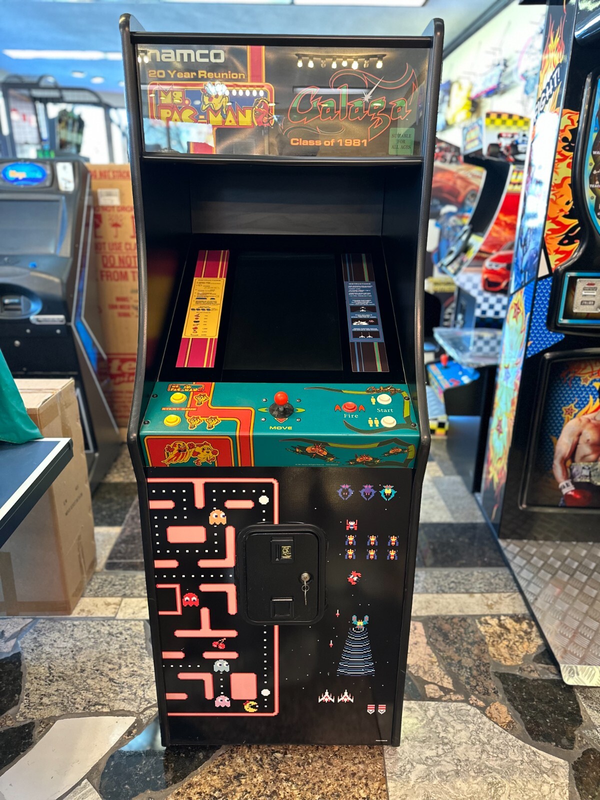 NAMCO 20 YEAR REUNION MS PACMAN GALAGA CLASS OF 1981 HEAVY DUTY COMMERCIAL GRADE