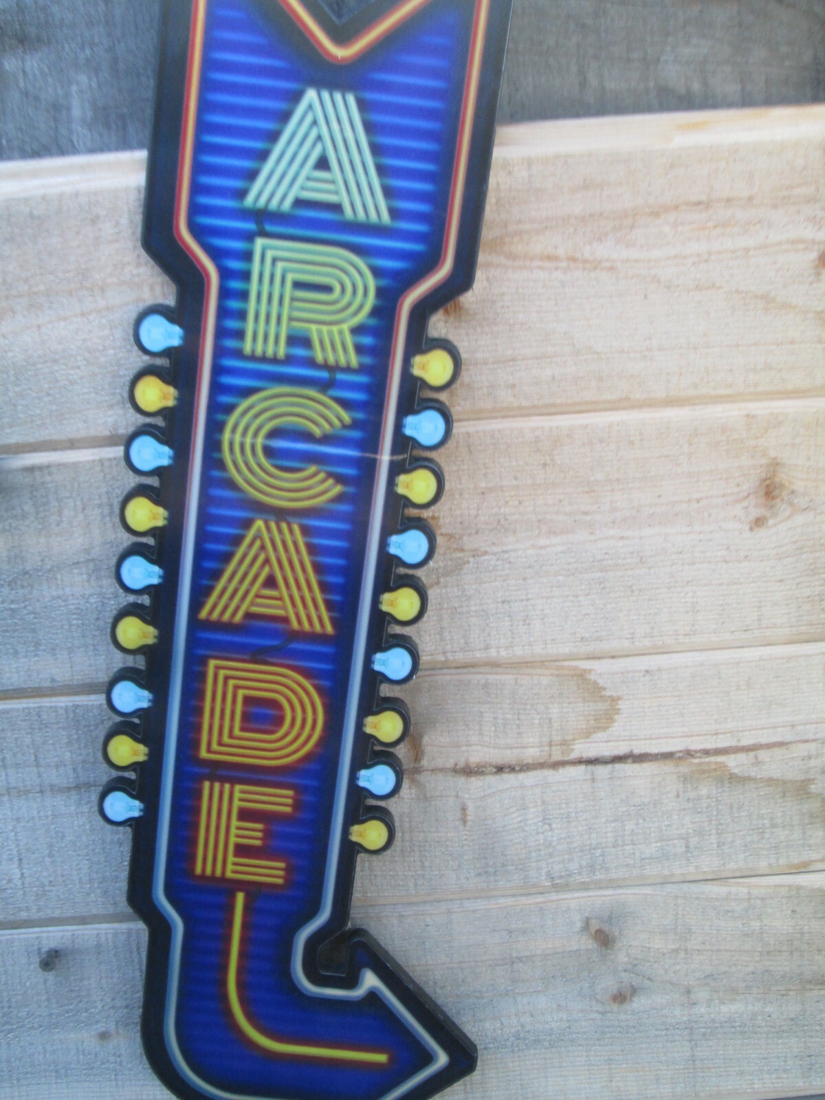 ARCADE Arrow GAME Wood Prism COOL SIGN VINTAGE LOOK VIDEO PINBALL COIN AMUSEMENT