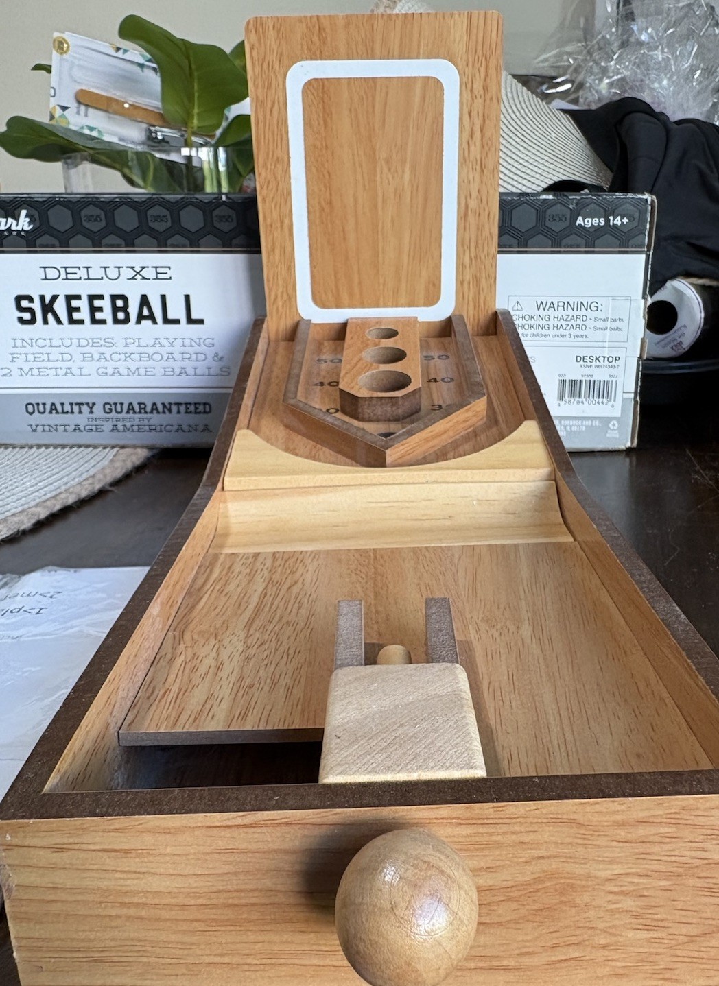 Promark Deluxe Skee Ball Wooden Desktop Arcade Game Complete In Box