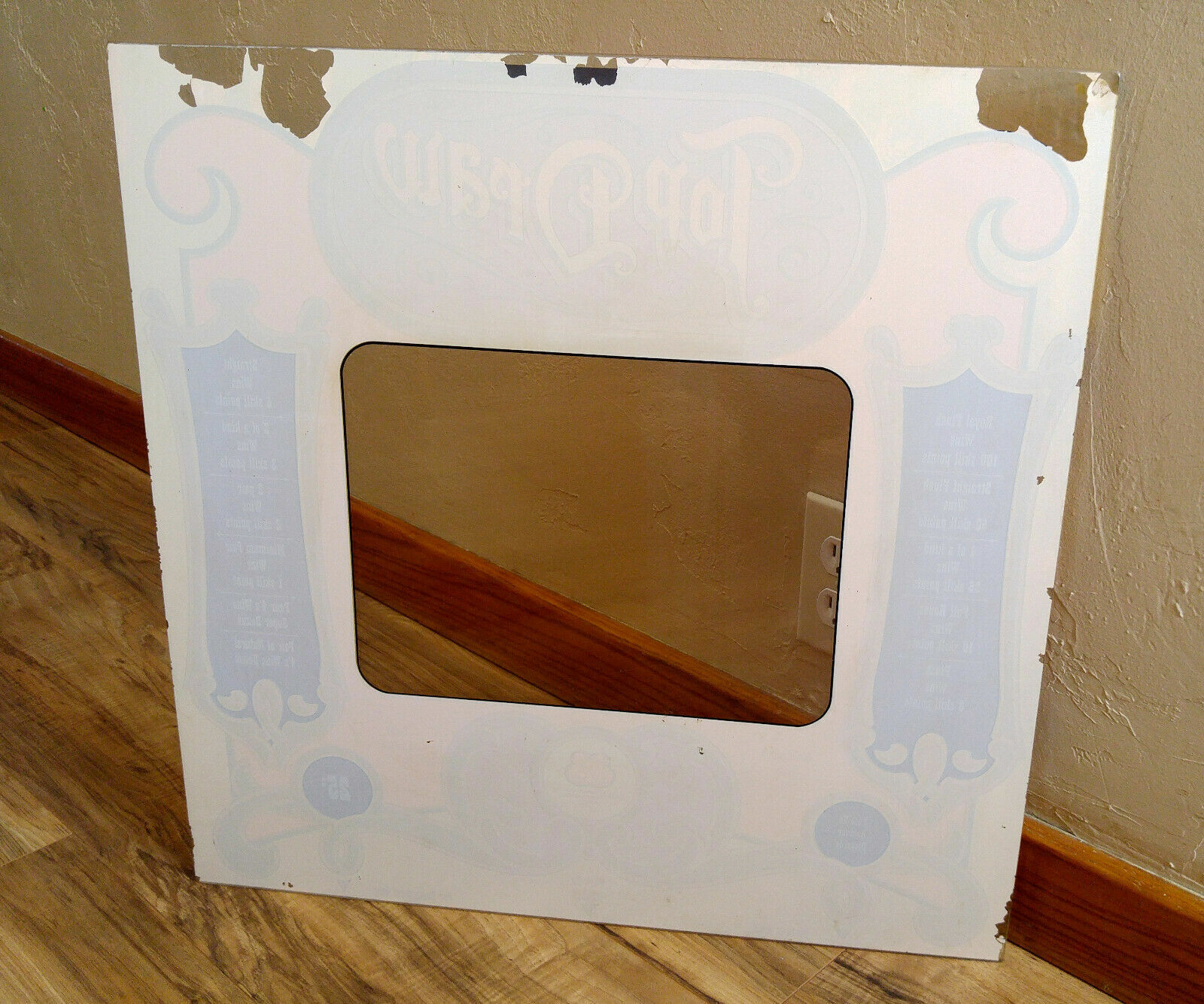 Vintage Glass SMS Top Draw Bar Arcade Gambling Machine Video Game Frame Panel
