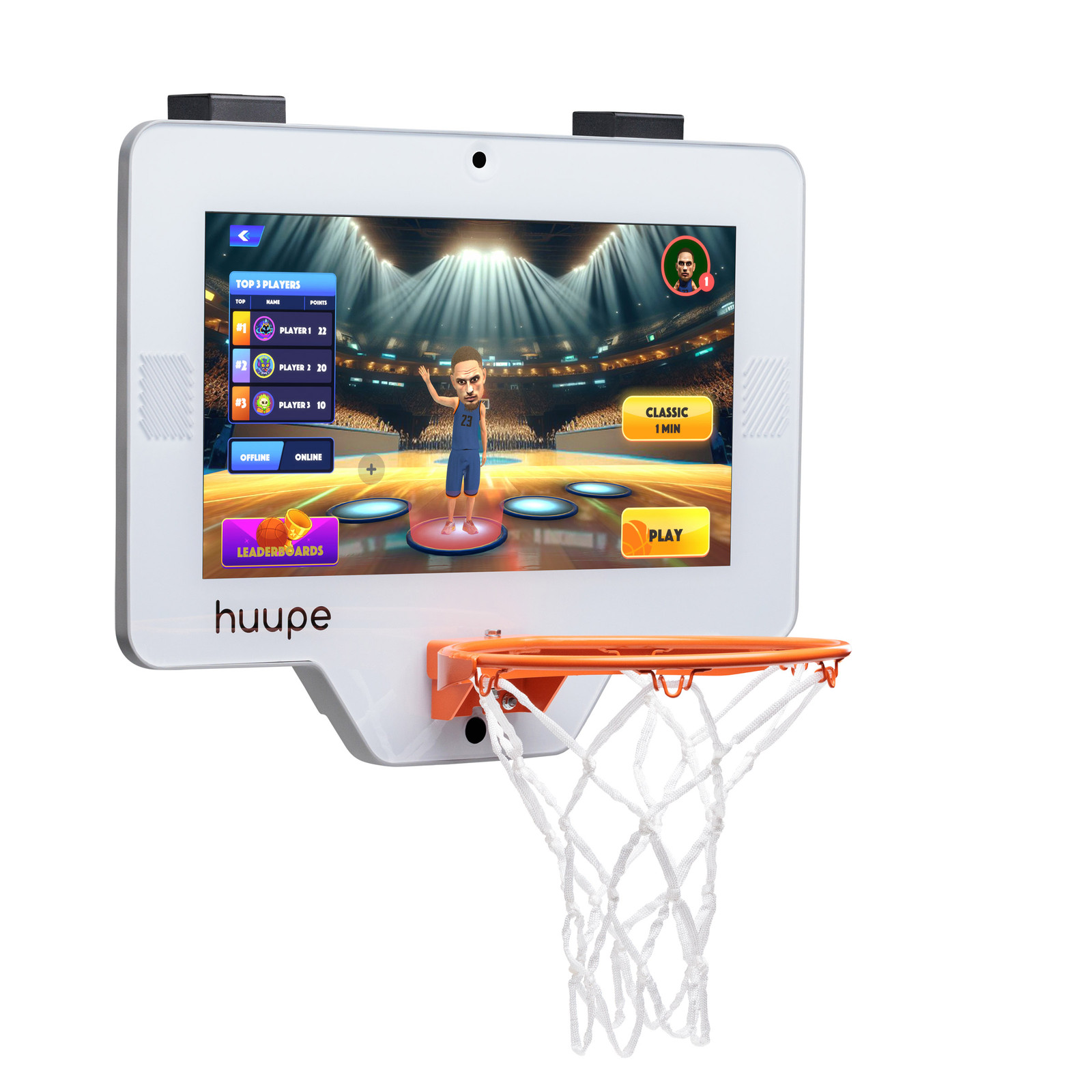 Huupe Smart Basketball Arcade System Mini Hoop LED Backboard Games Bundle