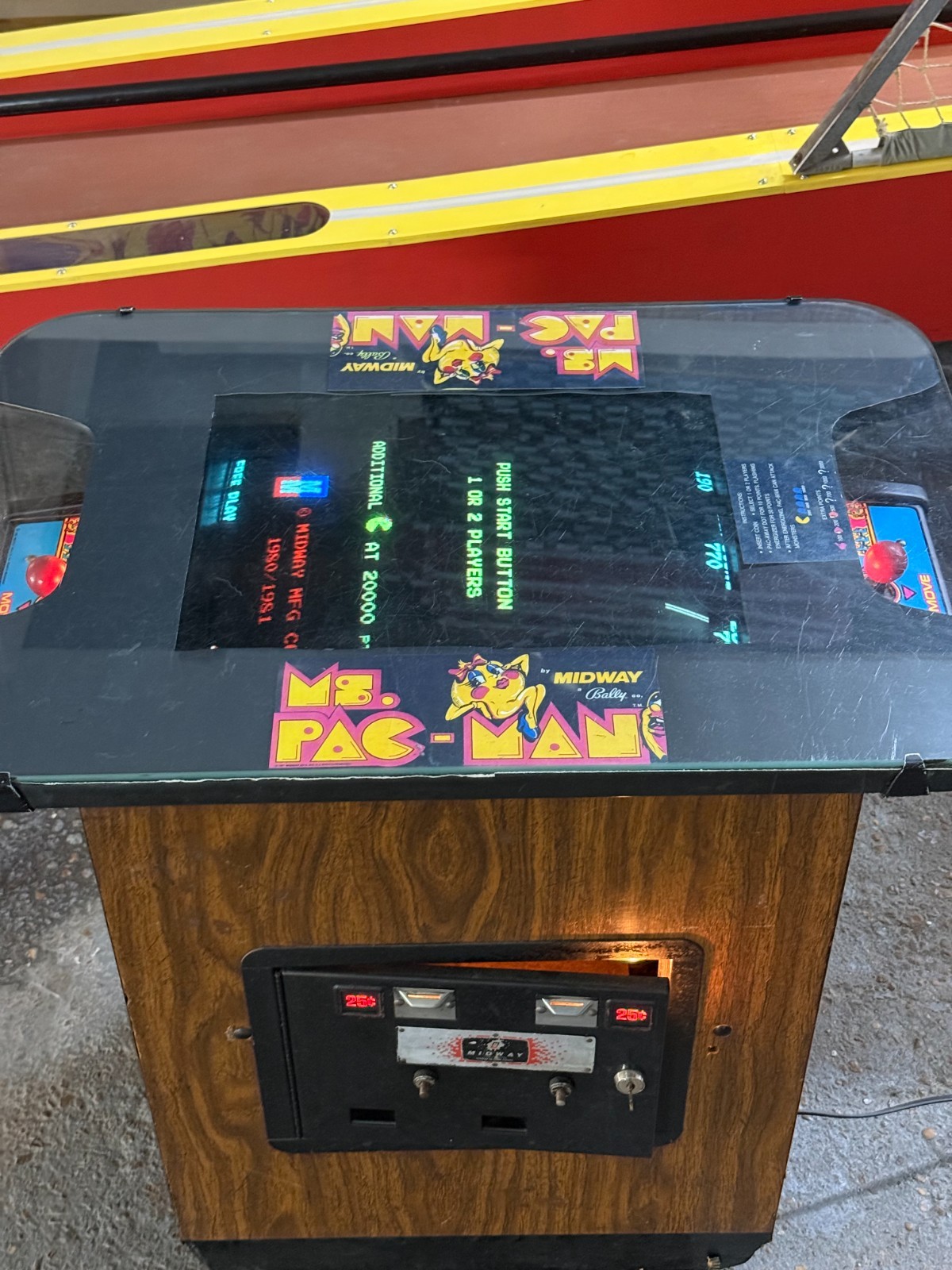 Ms. Pac-Man Cocktail Arcade Table – Speed-Up Version – Fully Restored – 100% Wor