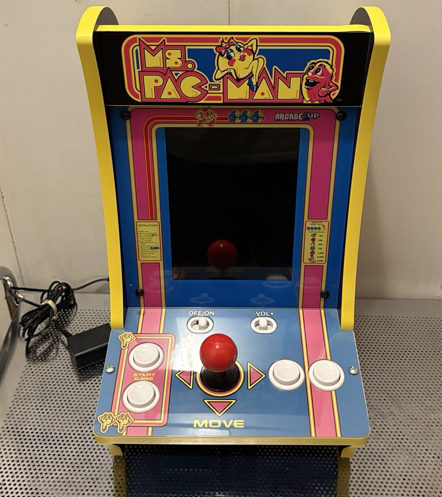 Ms Pac-Man Tabletop Arcade 16″ 4 Games In 1 Galaga Pac-man Plus WORKS GREAT