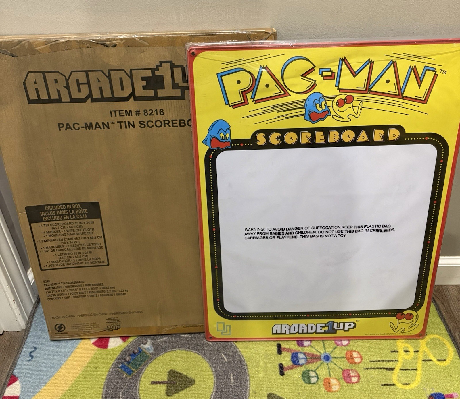 PAC-MAN Tin Scoreboard with Dry Erase Kit ARCADE1up Whiteboard mounting kit