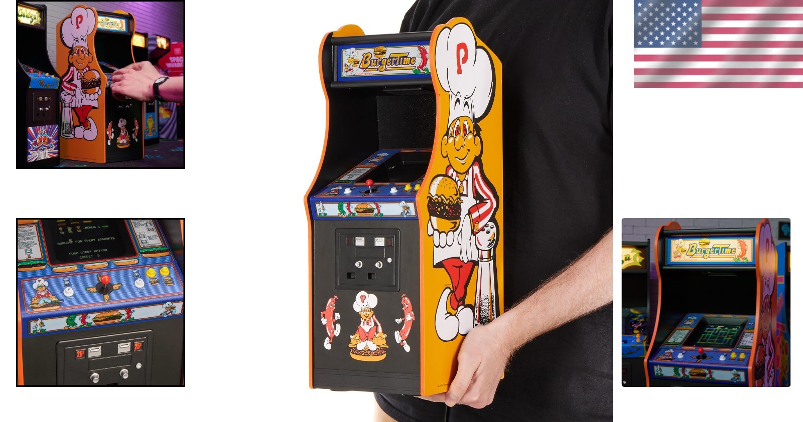 Nostalgic Mini Arcade Burger Time 5 Inch Screen Wooden Design for Collectors